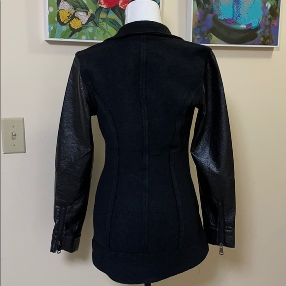 new Live a Little Black Wool-blend Moto Jacket US S - Picture 6 of 7
